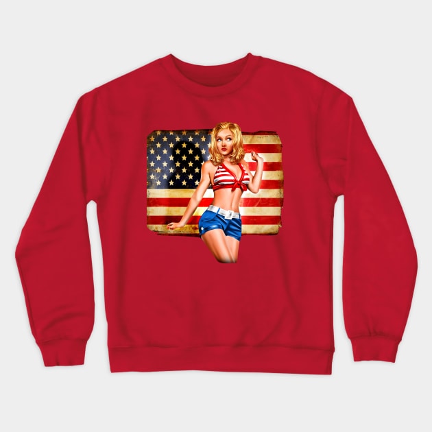 American Women Crewneck Sweatshirt by JoannaMichelle